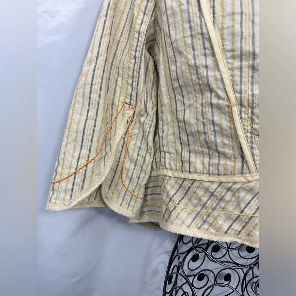 Free People striped 3/4 sleeve jacket size 6 - Picture 7 of 8